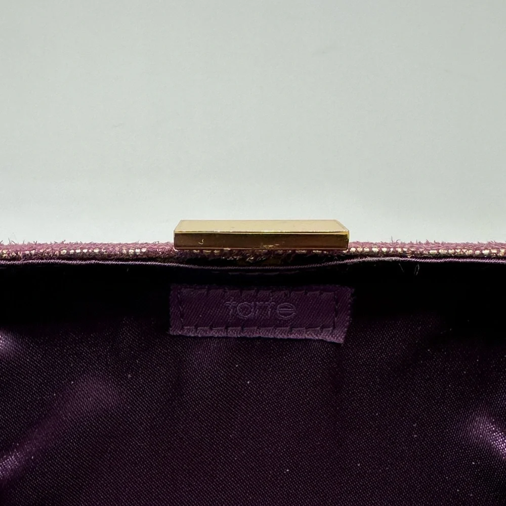 TARTE Hard Clutch Bag Gold and Deep Purple - Picture 6 of 8